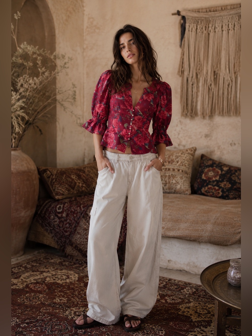 FREE PEOPLE I FOUND YOU PRINTED TOP